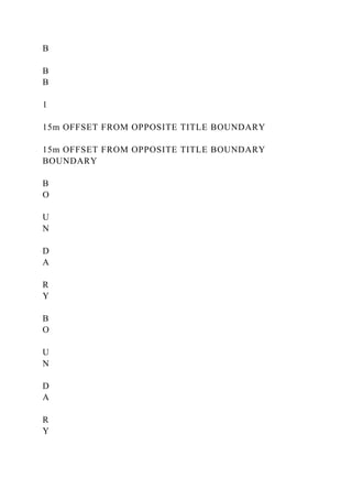 B
B
B
1
15m OFFSET FROM OPPOSITE TITLE BOUNDARY
15m OFFSET FROM OPPOSITE TITLE BOUNDARY
BOUNDARY
B
O
U
N
D
A
R
Y
B
O
U
N
D
A
R
Y
 