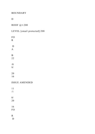 BOUNDARY
D
ROOF @1:200
LEVEL [email protected]:200
FO
R
D
A
B
22
/0
9/
20
16
ISSUE AMENDED
11
/1
0/
20
16
FO
R
D
 