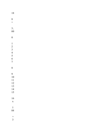 18
8
=
3,
00
0
1
2
3
4
5
6
7
8
9
10
11
12
13
14
15
16
x
1
88
=
3
 
