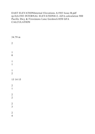 EAST ELEVATIONInternal Elevations A1503 Issue B.pdf
(p.8)A1503 INTERNAL ELEVATIONS12.-GFA-calculation 900
Pacific Hwy & Fitzsimons Lane GordonA1050 GFA
CALCULATION
34.79 m
2
1
0
1
1
1
2
13 14 15
2
1
2
2
2
3
2
4
 