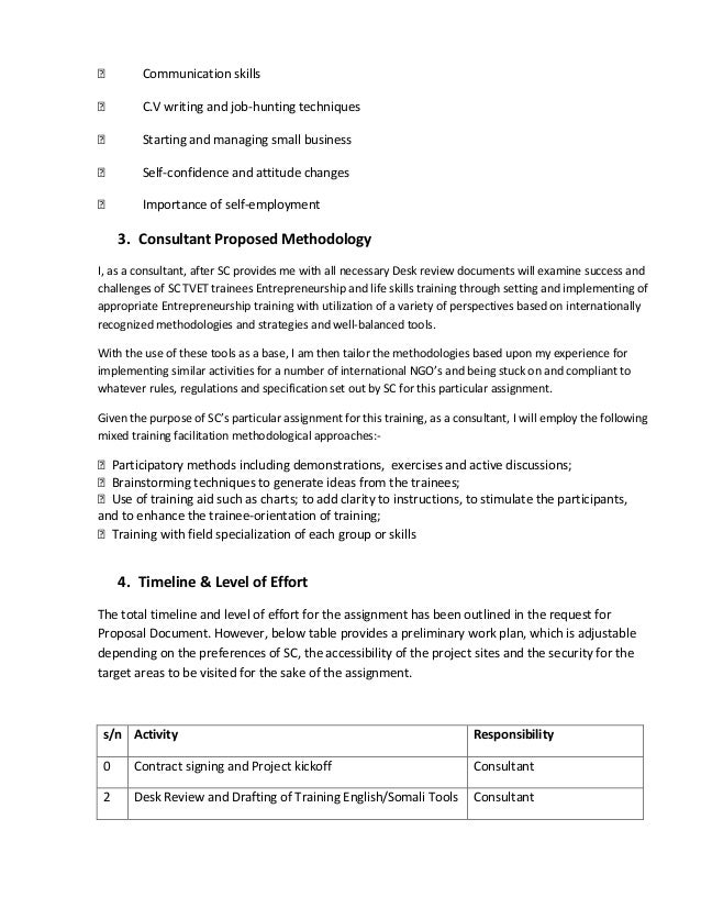 consultants technical financial proposal consultant proposal sample