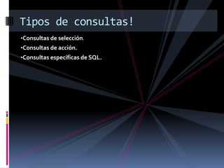 Consultas de selección. 