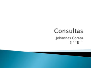 Consultas Johannes Correa 6 ´´B´´ 