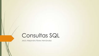 Consultas SQL
Jesús Alejandro Flores Hernández
 