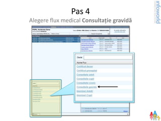 Pas 4
Alegere flux medical Consultație gravidă
 