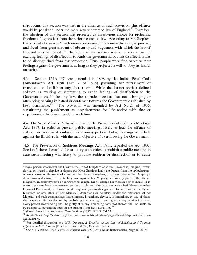 Research paper on sedition law in india picture