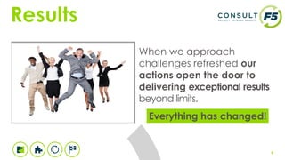 When we approach
challenges refreshed our
actions open the door to
delivering exceptional results
beyond limits.
8
Results
Everything has changed!
 