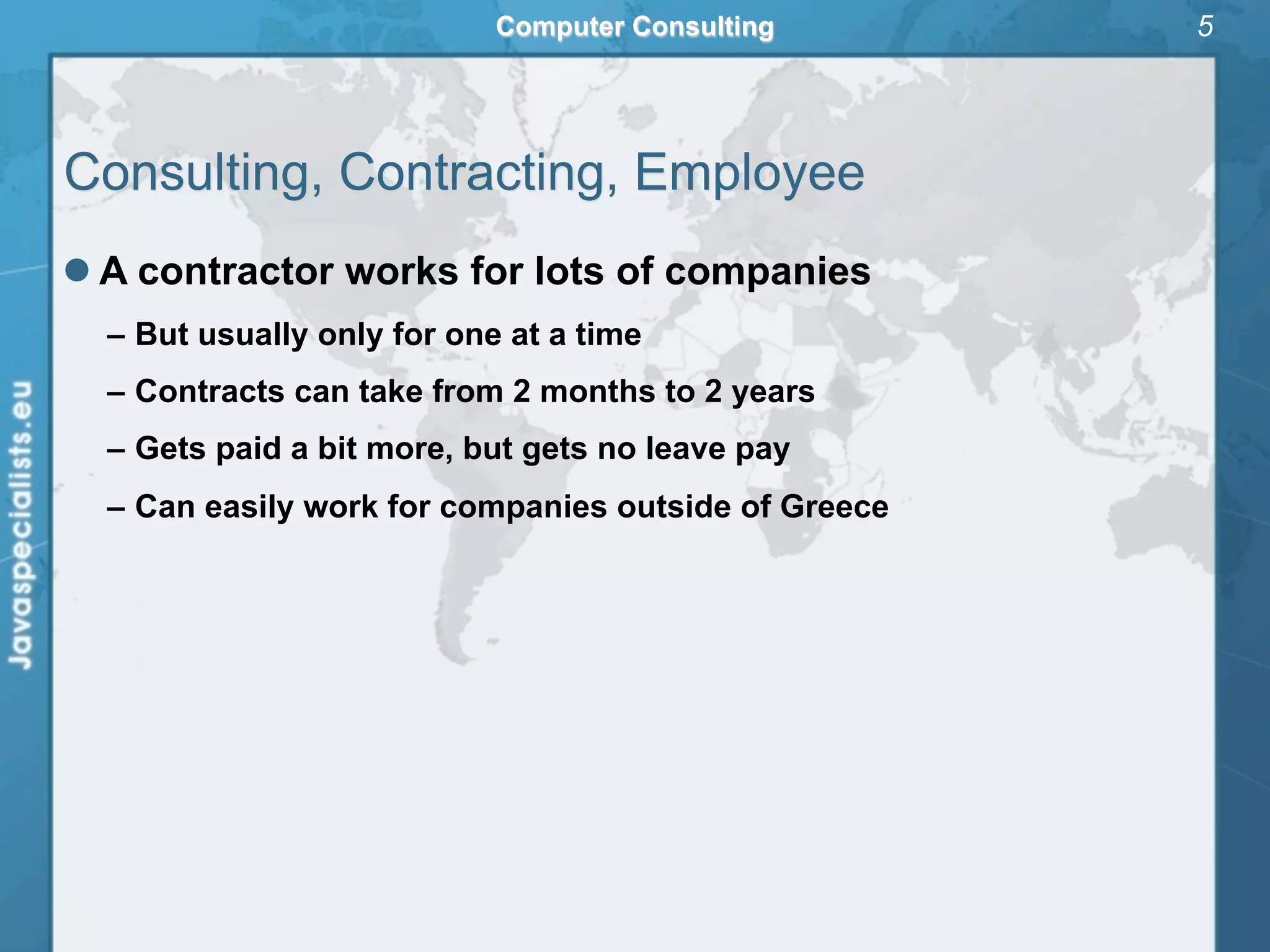 My job as a Programming Consultant | PPT