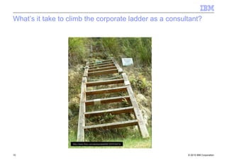 © 2010 IBM Corporation10
What’s it take to climb the corporate ladder as a consultant?
http://www.flickr.com/photos/labbit99/3397476473/
 