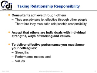 Consulting Performance - The Consultant's Core