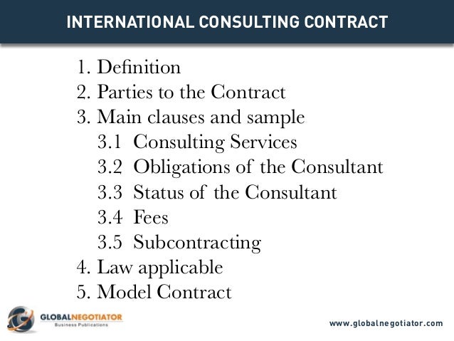 international consulting contract contract template and sample consulting contract