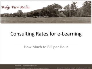 Consulting Rates for e-Learning How Much to Bill per Hour 