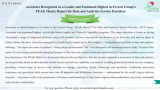 R & R Updates
IT Shades
Engage & Enable
Accenture Recognized as a Leader and Positioned Highest in Everest Group’s
PEAK Ma...