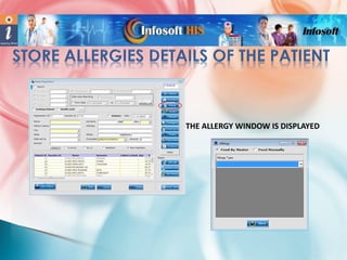 THE ALLERGY WINDOW IS DISPLAYED

 