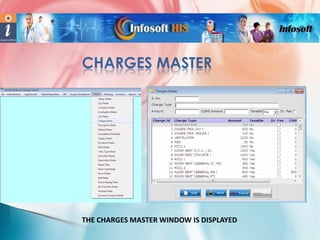 CHARGES MASTER

THE CHARGES MASTER WINDOW IS DISPLAYED

 