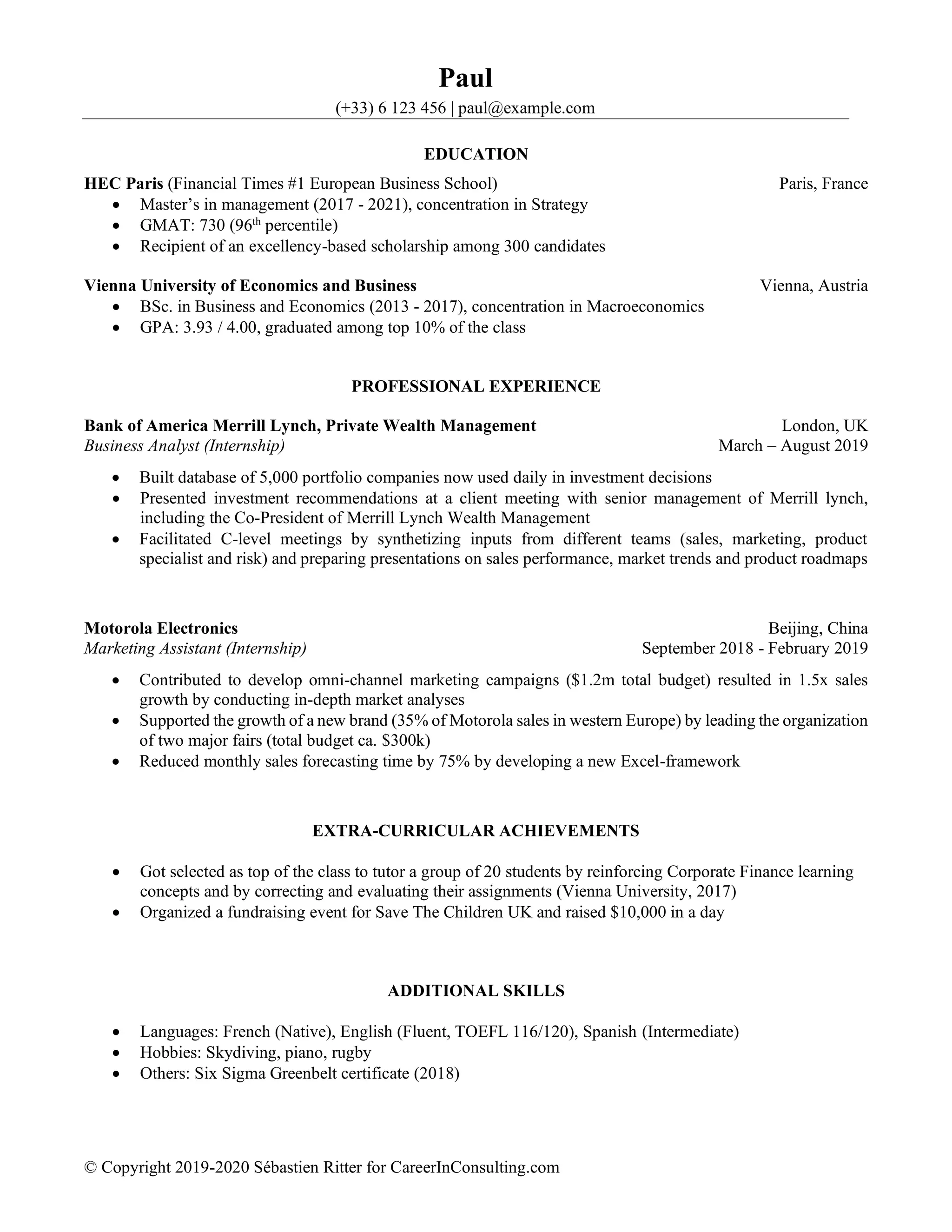 Consulting resume McKinsey Paul - Consulting Resume McKinsey Paul 1 2048 