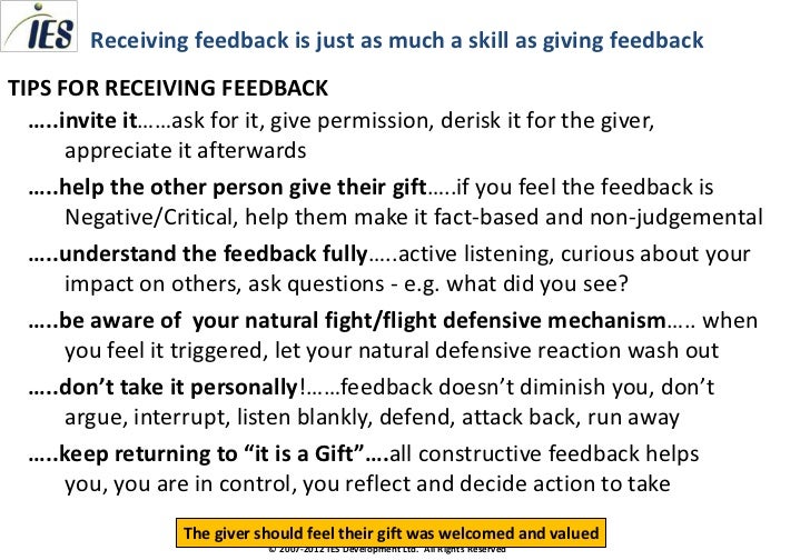On Receiving Feedback One Should Ideally Consulting toolkit giving and receiving feedback
