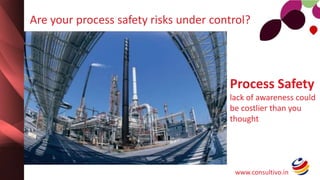 www.consultivo.in
Process Safety
lack of awareness could
be costlier than you
thought
Are your process safety risks under control?
 