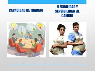 CAPACIDAD DE TRABAJO
FLEXIBILIDAD Y
SENSIBILIDAD AL
CAMBIO
 