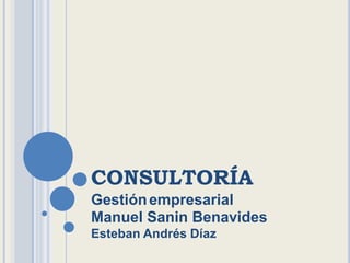 consultoría Gestiónempresarial Manuel Sanin Benavides Esteban Andrés Díaz 