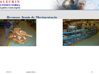 04.10.13 Logística Interna 13
Recursos Atuais de Movimentação
 