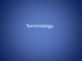 Terminology
 