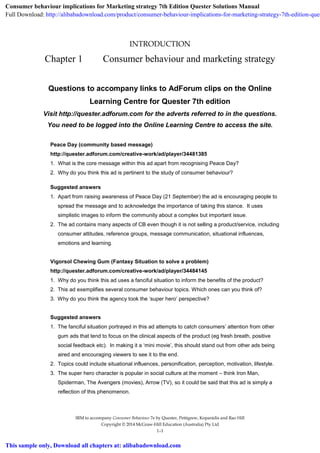 Consumer behaviour implications for Marketing strategy 7th Edition ...