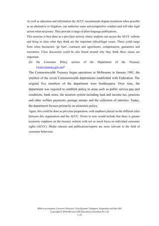 Consumer Rights Accc Consumer behaviour implications for Marketing strategy 7th Edition ...