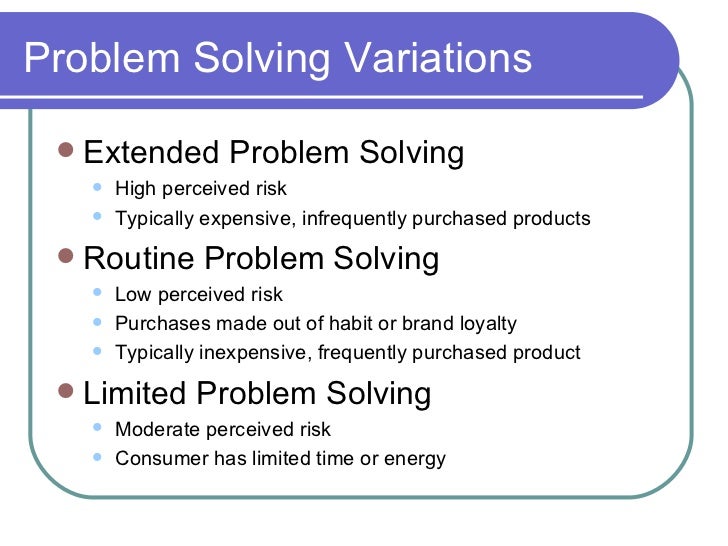 extended problem solving in a buying decision example