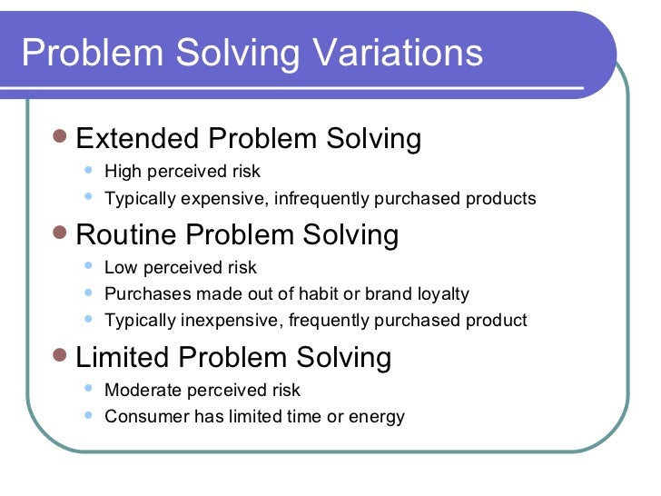Types Of Problem Solving Marketing Consumer Decision Making Process