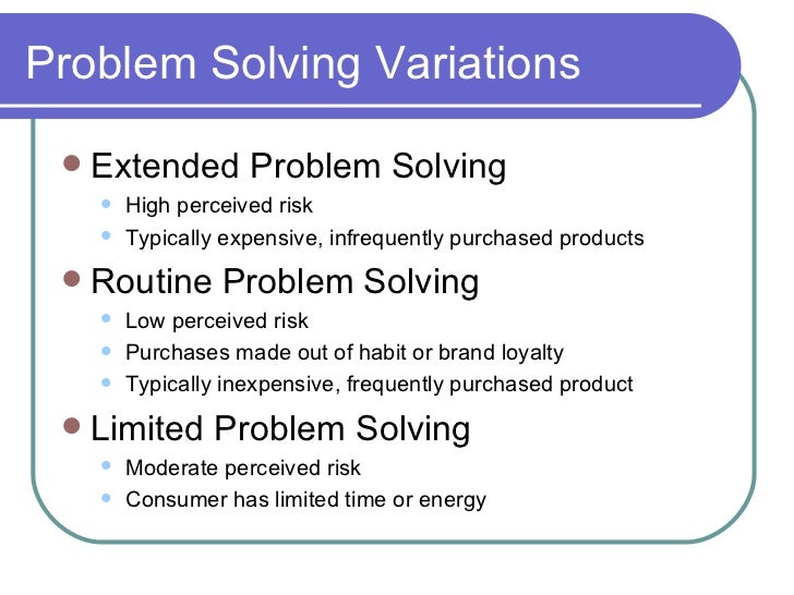 routine limited and extended problem solving