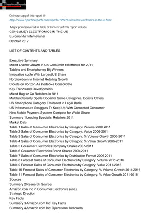 Consumer Electronics in the US | PDF