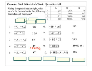 Consumer Math Slides November 12, 2007