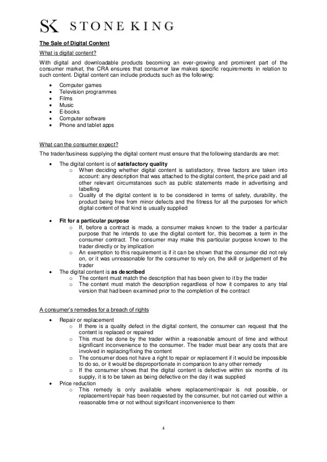 A Guide to the Consumer Rights Act 2015