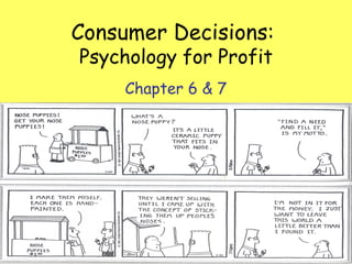 Consumer Decisions:
Psychology for Profit
Chapter 6 & 7
 
