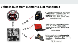 Value is built from elements, Not Monolithic
 