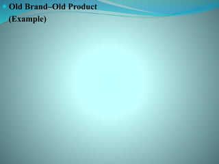  Old Brand–Old Product
(Example)
 