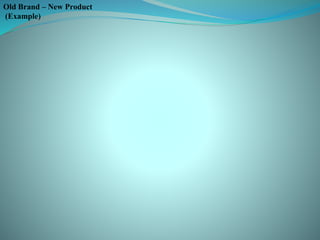 Old Brand – New Product
(Example)
 