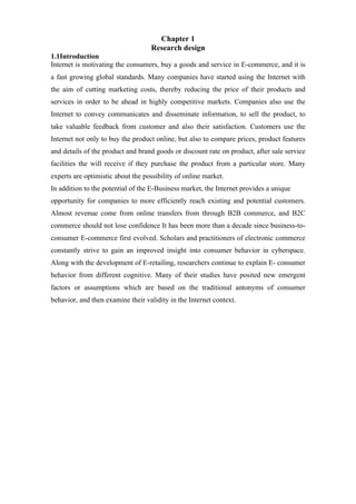Consumer perception towards e-commerce amr mini project | PDF