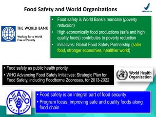 Food Safety and World Organizations
• Food safety is World Bank’s mandate (poverty
reduction)
• High economically food pro...
