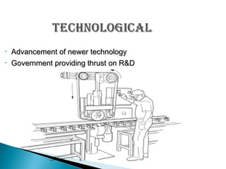 •
•

Advancement of newer technology
Government providing thrust on R&D

 