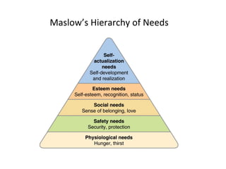 Maslow’s Hierarchy of Needs
 