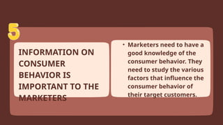 CONSUMER BEHAVIOR understanding consumers | PPTX