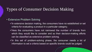 Consumer behavior - Decision making & Types | PPT