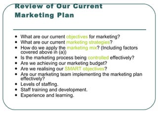 Review of Our Current Marketing Plan ,[object Object],[object Object],[object Object],[object Object],[object Object],[object Object],[object Object],[object Object],[object Object],[object Object]