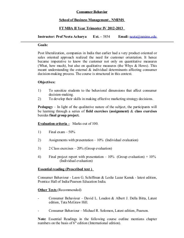 Consumer behavior essay