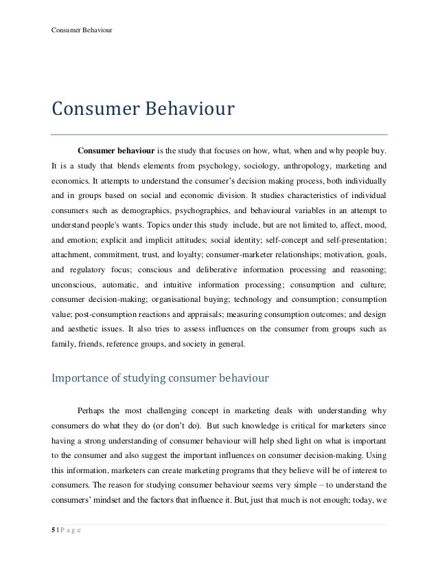 thesis about consumer behavior