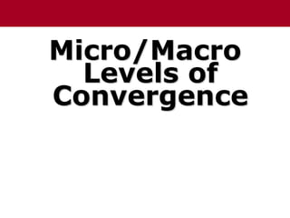 Micro/Macro
Levels of
Convergence
 
