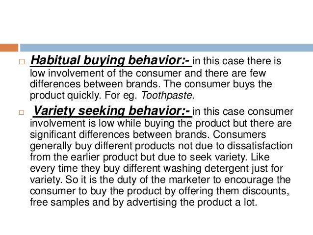 Dissonance Reducing Buying Behavior / Consumer Buying