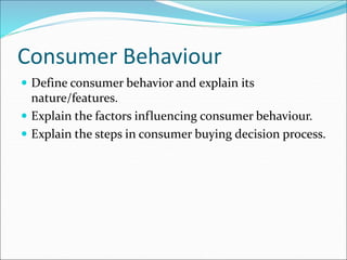 Consumer behaviour | PPT